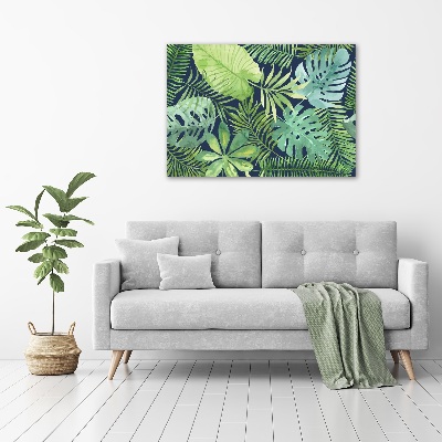 Quadro vetro Foglie tropicali