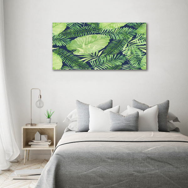 Quadro in vetro Foglie tropicali