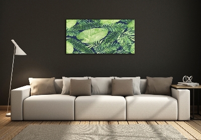 Quadro in vetro Foglie tropicali