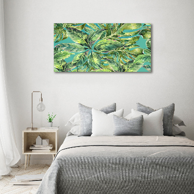 Quadro su vetro Foglie tropicali