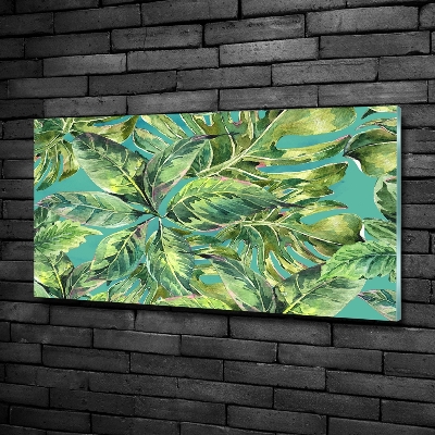 Quadro su vetro Foglie tropicali
