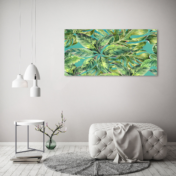 Quadro su vetro Foglie tropicali