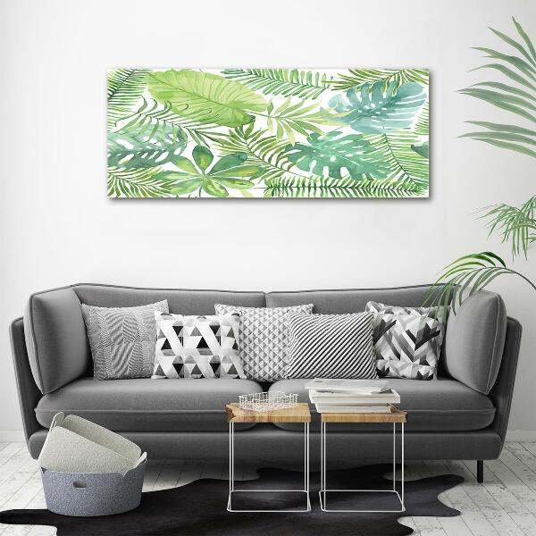 Quadro vetro Foglie tropicali