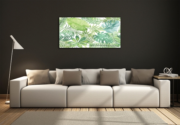 Quadro vetro Foglie tropicali