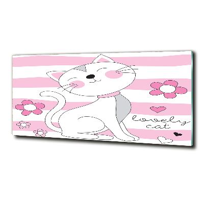 Quadro vetro Gatto bianco