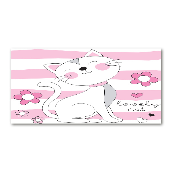 Quadro vetro Gatto bianco