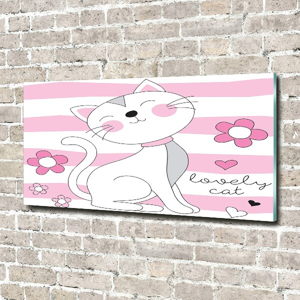 Quadro vetro Gatto bianco