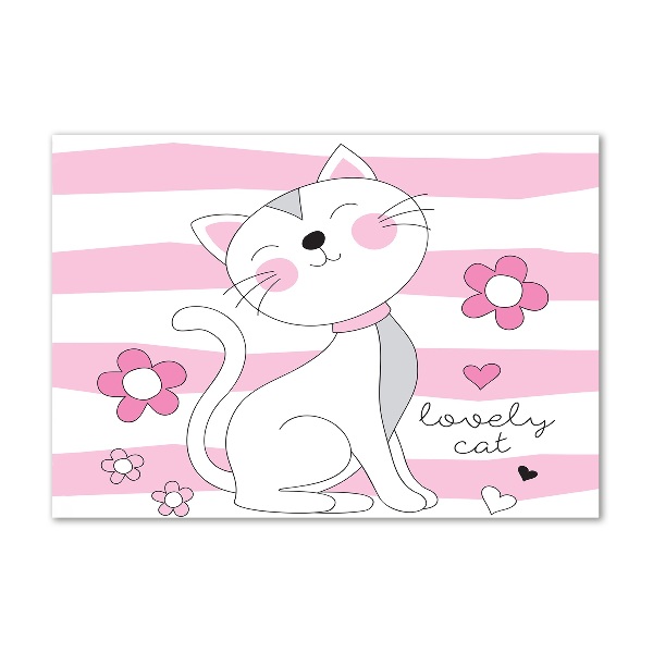 Quadro vetro Gatto bianco