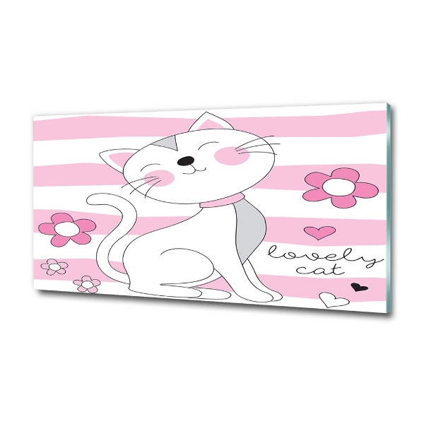 Quadro vetro Gatto bianco