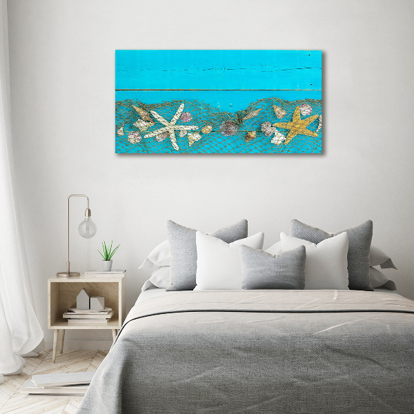 Quadro vetro Stelle marine e conchiglie