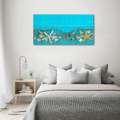 Quadro vetro Stelle marine e conchiglie