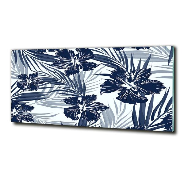 Quadro su vetro Fiori tropicali