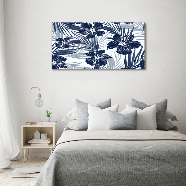 Quadro su vetro Fiori tropicali