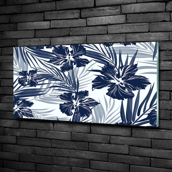 Quadro su vetro Fiori tropicali