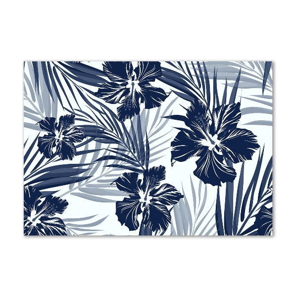 Quadro su vetro Fiori tropicali