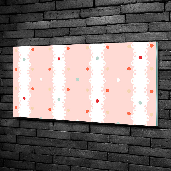 Quadro in verde Sfondo a pois colorati