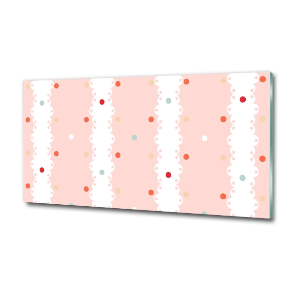 Quadro in verde Sfondo a pois colorati