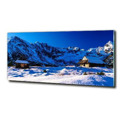 Quadro in vetro Case sui monti Tatra