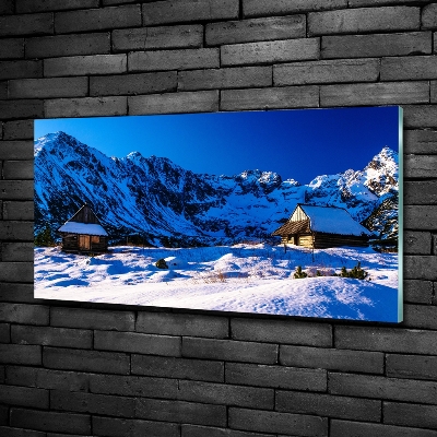 Quadro in vetro Case sui monti Tatra