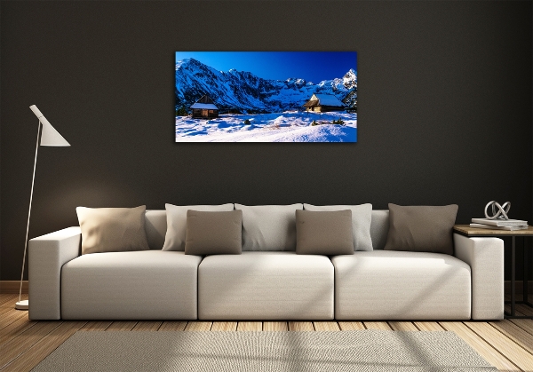 Quadro in vetro Case sui monti Tatra