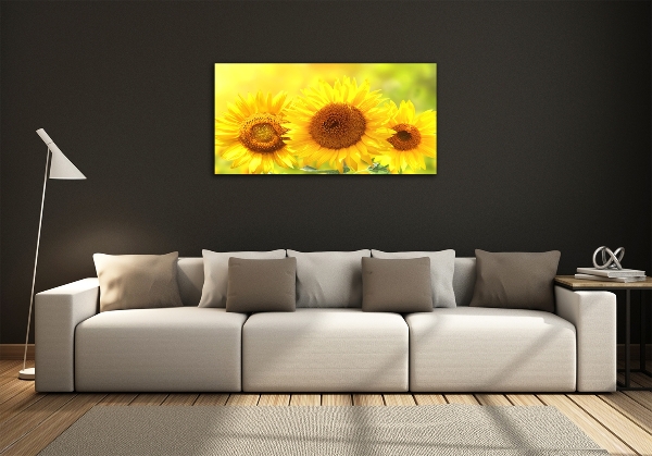 Quadro in vetro Girasoli