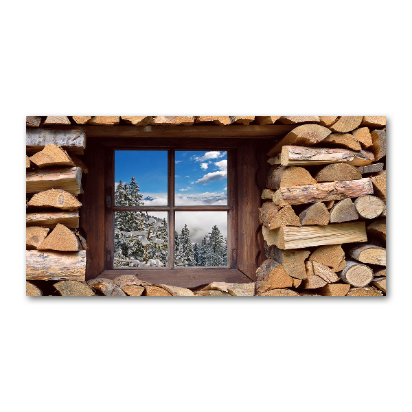 Quadro in verde L'inverno fuori dalla finestra