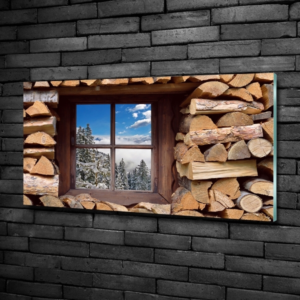 Quadro in verde L'inverno fuori dalla finestra