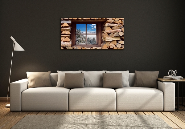 Quadro in verde L'inverno fuori dalla finestra