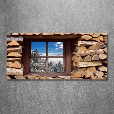 Quadro in verde L'inverno fuori dalla finestra