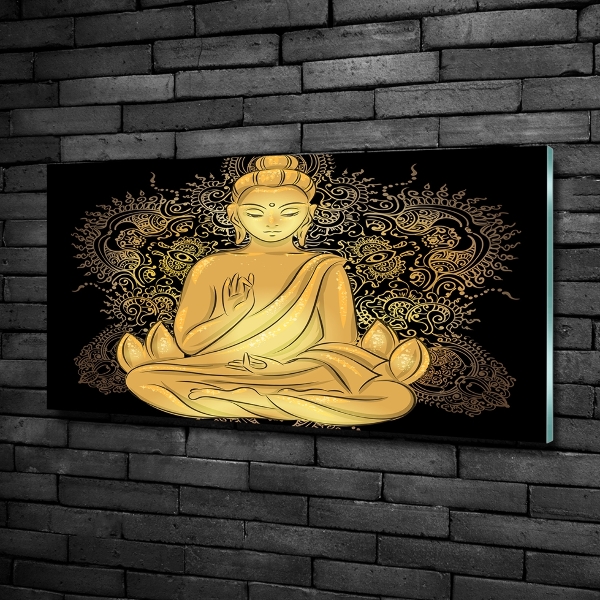 Quadro in verde Buddha seduto