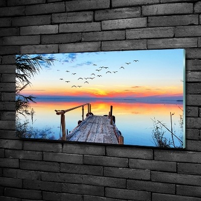 Quadro su vetro Molo sul lago