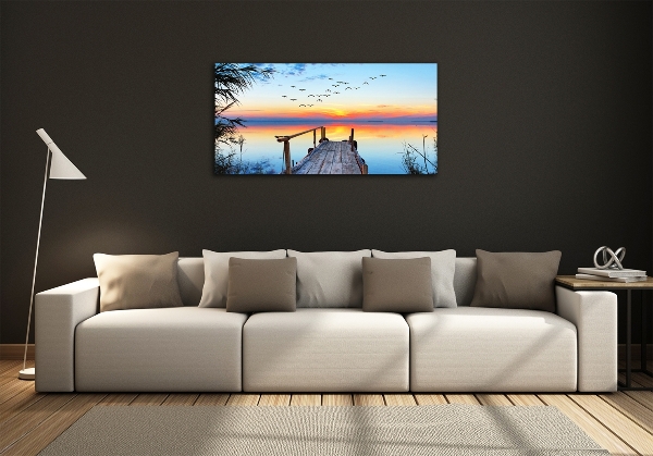 Quadro su vetro Molo sul lago