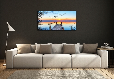 Quadro su vetro Molo sul lago