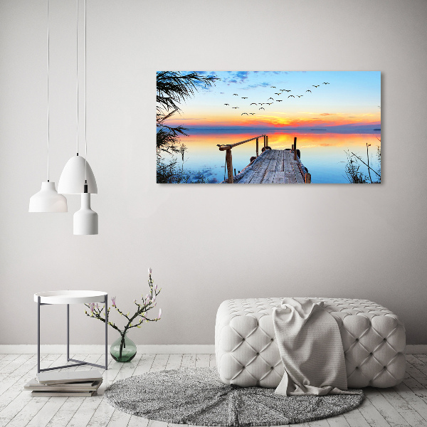 Quadro su vetro Molo sul lago