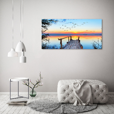 Quadro su vetro Molo sul lago