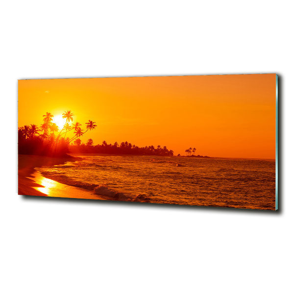 Quadro in vetro Spiaggia al tramonto