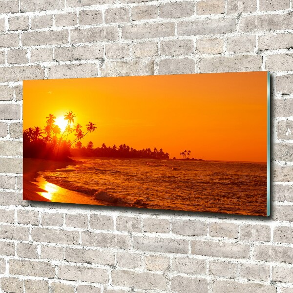 Quadro in vetro Spiaggia al tramonto