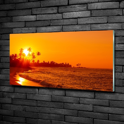 Quadro in vetro Spiaggia al tramonto