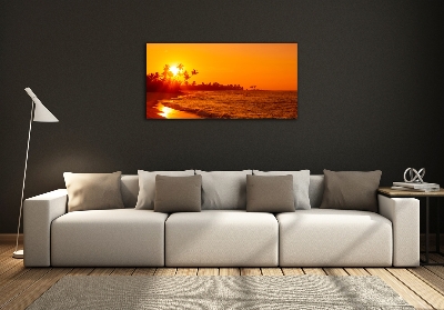 Quadro in vetro Spiaggia al tramonto