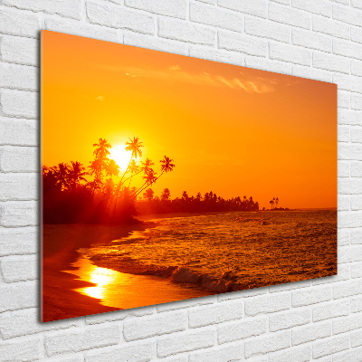 Quadro in vetro Spiaggia al tramonto