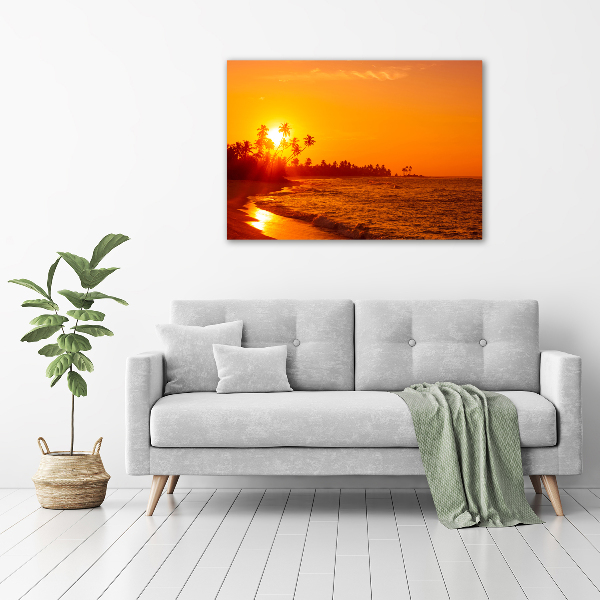 Quadro in vetro Spiaggia al tramonto