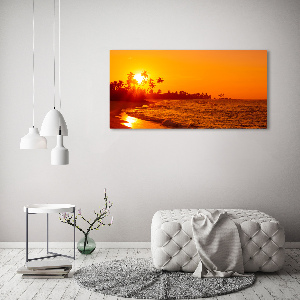 Quadro in vetro Spiaggia al tramonto