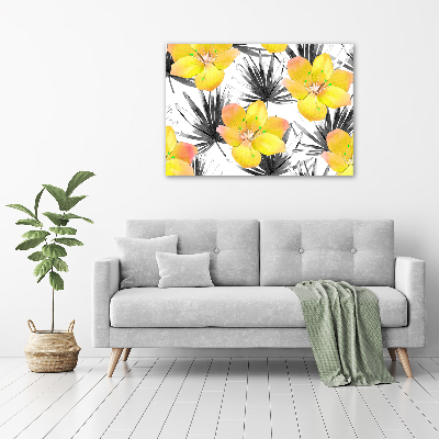 Quadro su vetro Fiori tropicali