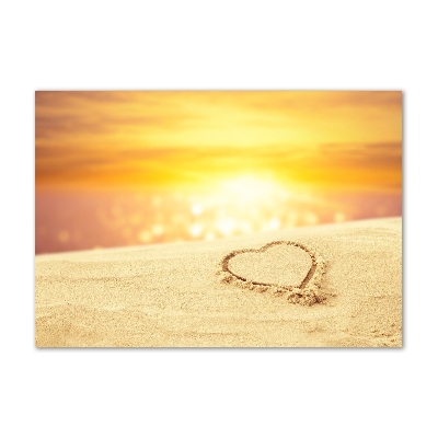 Quadro su vetro Cuore nella sabbia