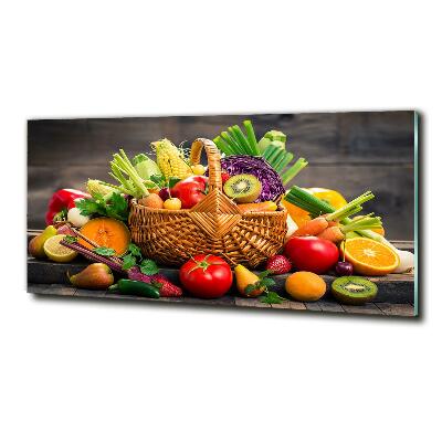 Quadro su vetro Cesto di frutta e verdura