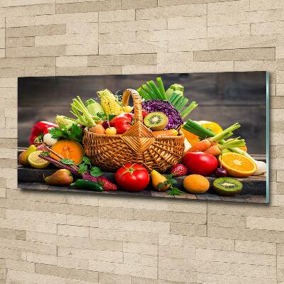 Quadro su vetro Cesto di frutta e verdura