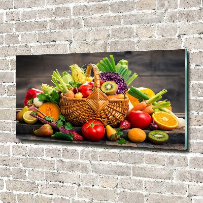 Quadro su vetro Cesto di frutta e verdura