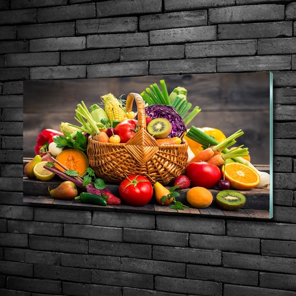 Quadro su vetro Cesto di frutta e verdura