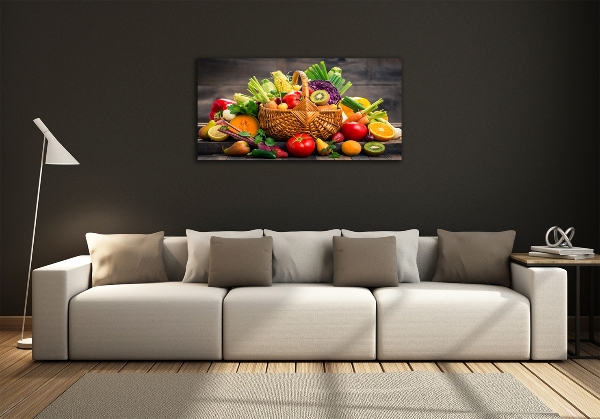 Quadro su vetro Cesto di frutta e verdura