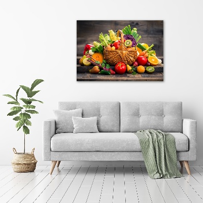 Quadro su vetro Cesto di frutta e verdura